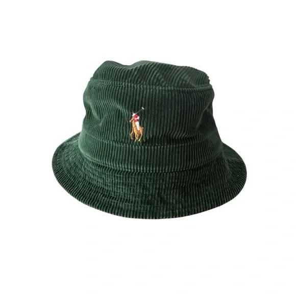 Polo Ralph Lauren Men’s Forest Green Corduroy Bucked Hat Small Pont Sz L/XL NWT - Picture 2 of 6
